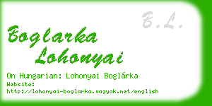 boglarka lohonyai business card