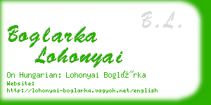 boglarka lohonyai business card